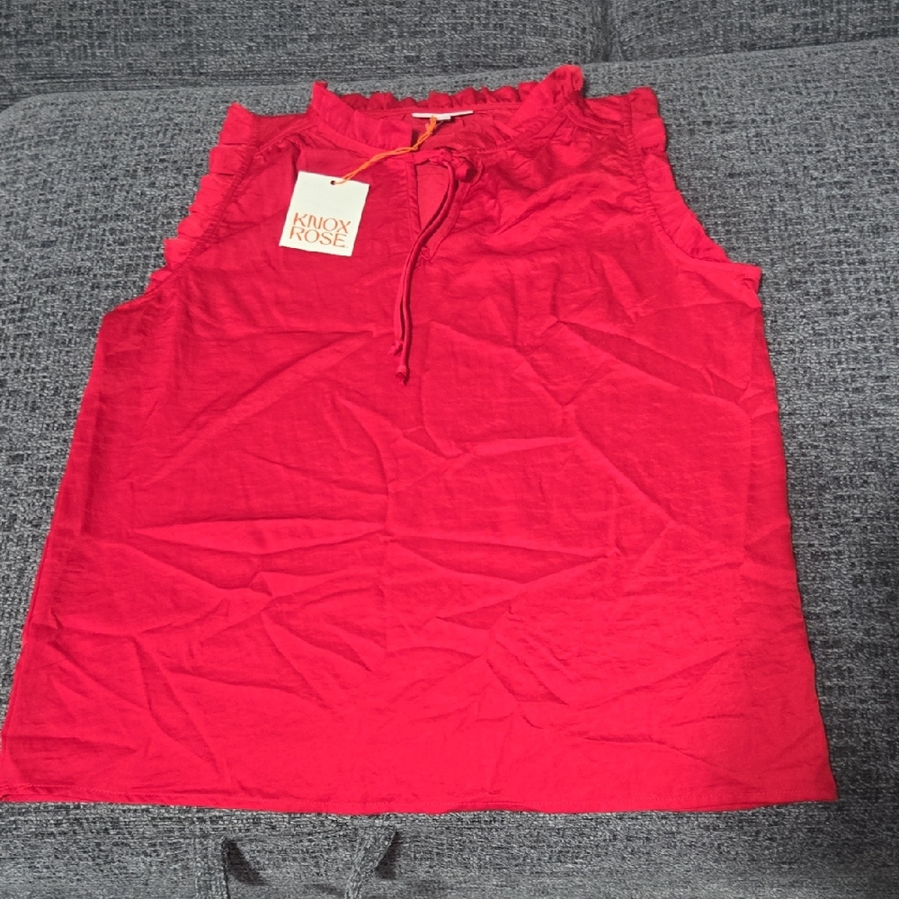 Knox Rose Red Sleeveless Polo Tank Top